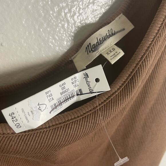 Madewell Brightside Randy One Shoulder Rib Summer Tank Top US Women's XXS New - Picture 4 of 5